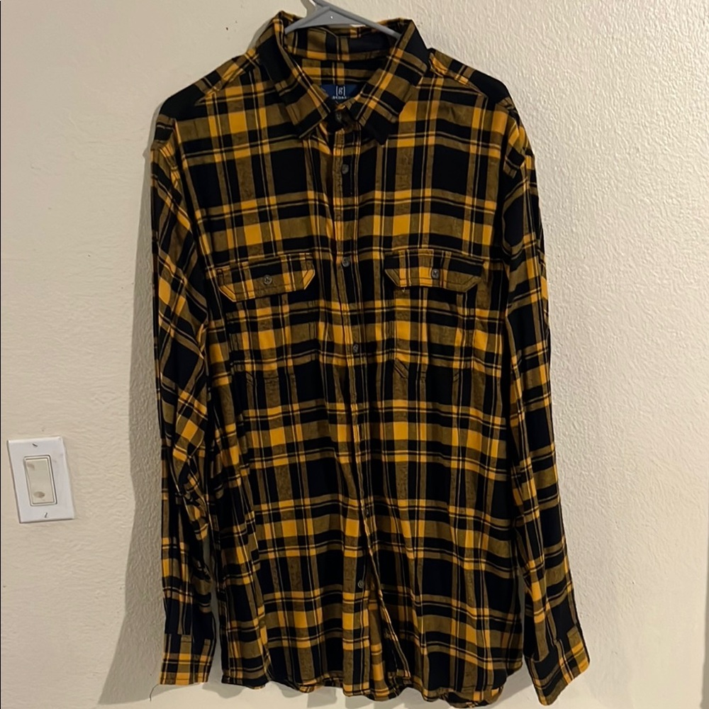 George Black and Yellow Casual Button Down Shirt
